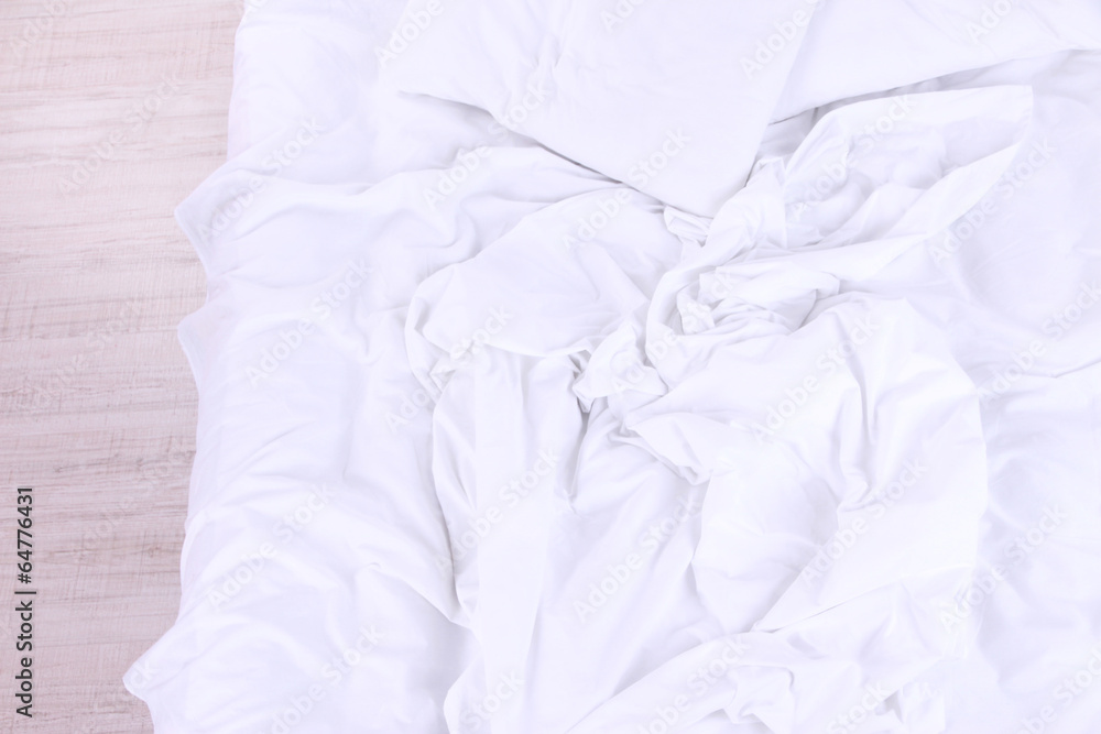 Unmade bed close up Unmade bed close up