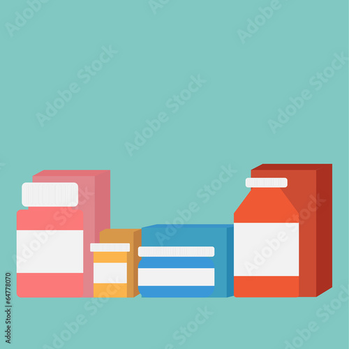 Vector of medicine bottles