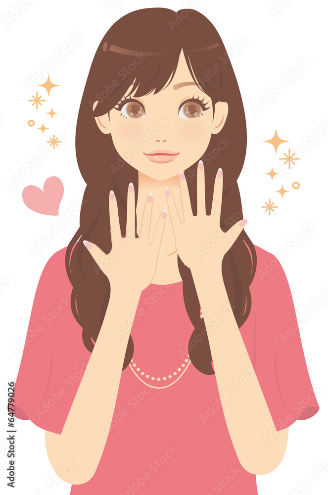 ネイルアートをした女性