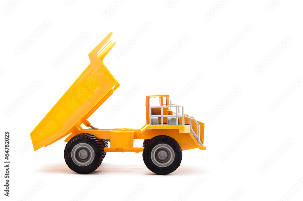 Yellow Dump Truck Isolated
