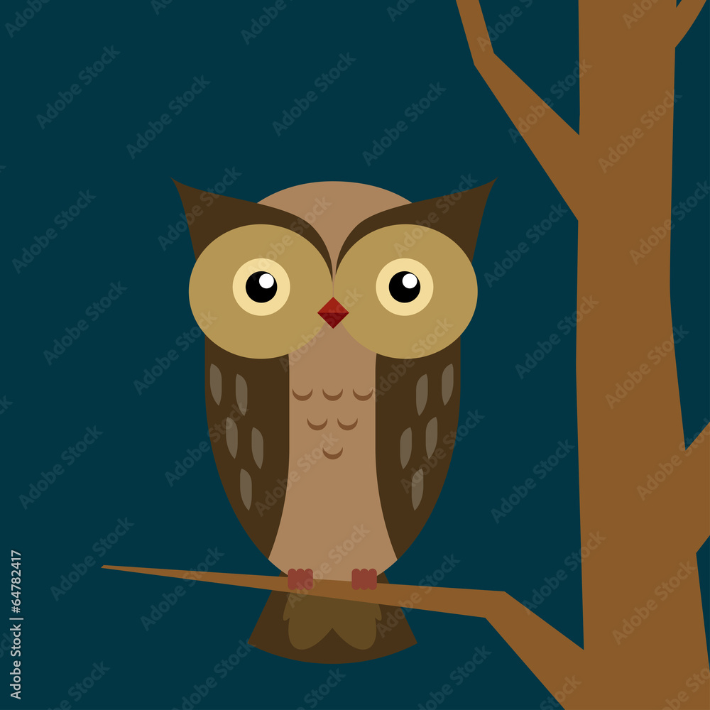 Obraz premium Cute owl vector illustration.