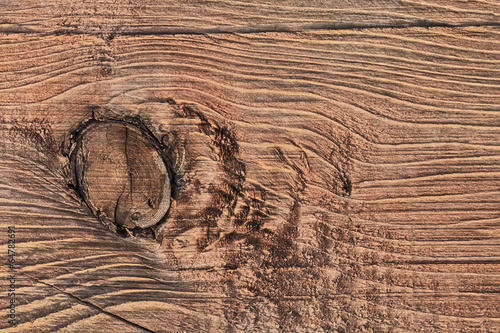 Bild auf Leinwand Old Weathered Cracked Rough Textured Knotted Plank