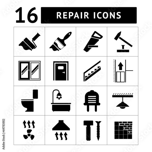 Set icons repair and building