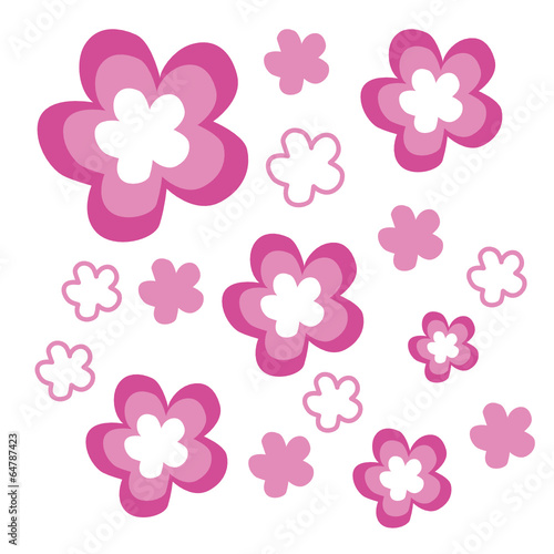 Retro Flowers pink - Hippie
