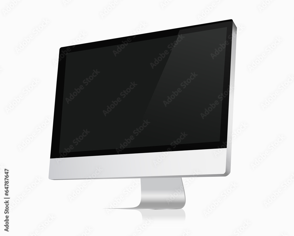 Computer display isolated on white. Vector eps10 Computer display isolated on white. Vector eps10
