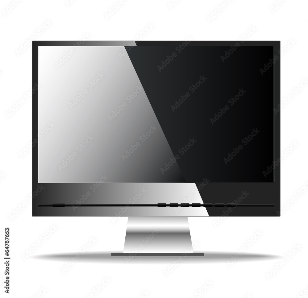 Computer display isolated on white. Vector eps10 Computer display isolated on white. Vector eps10