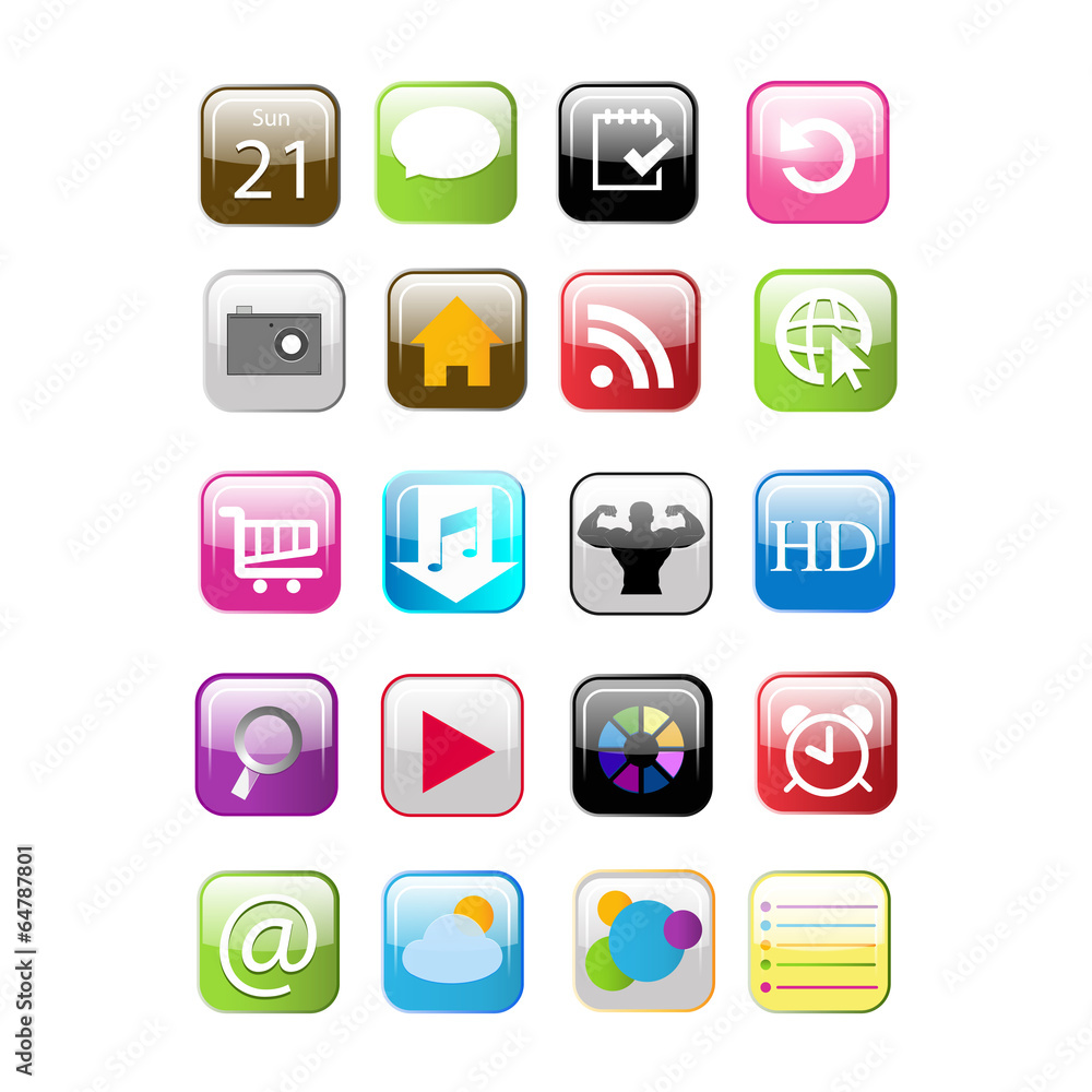 Set of social media buttons for design - vector icons Set of social media buttons for design - vector icons