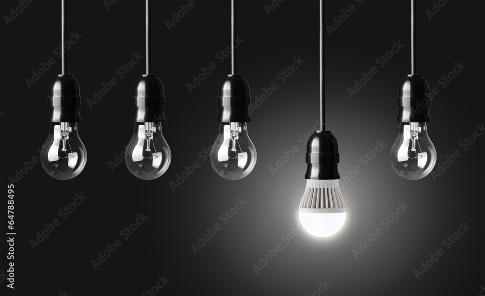 Idea concept on black background Idea concept on black background