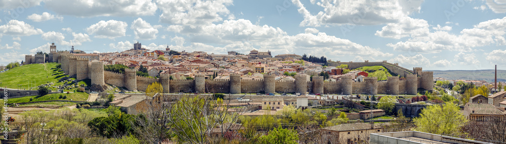 Panorama of the City of Avila, Spain