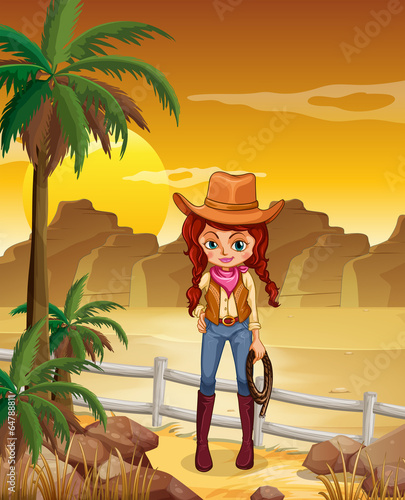 A cowgirl at the dessert