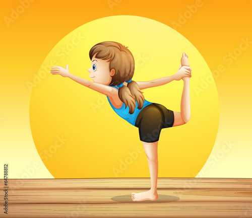 A young woman doing yoga
