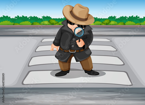 A detective at the pedestrian lane