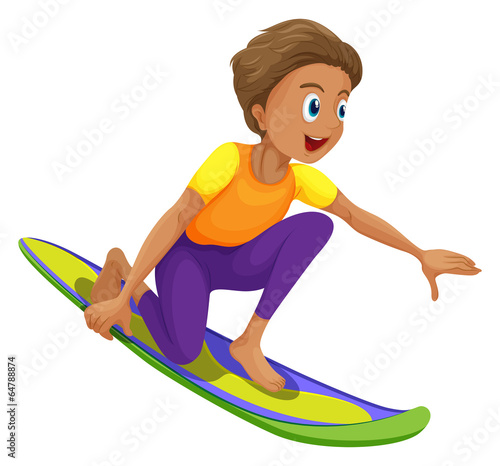 Canvas Print A boy surfing