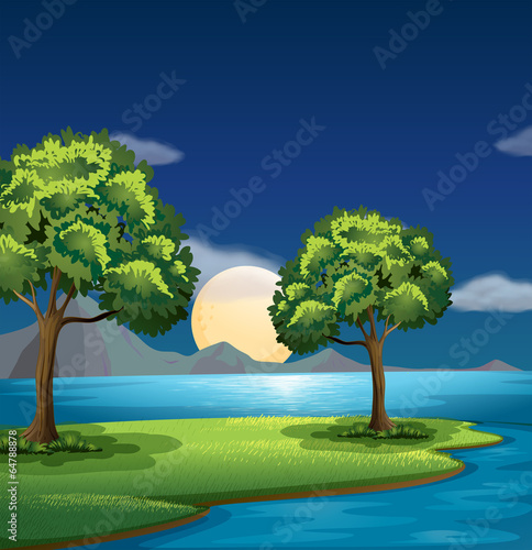 The blue and green colors of nature