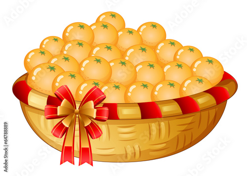 A basket of oranges