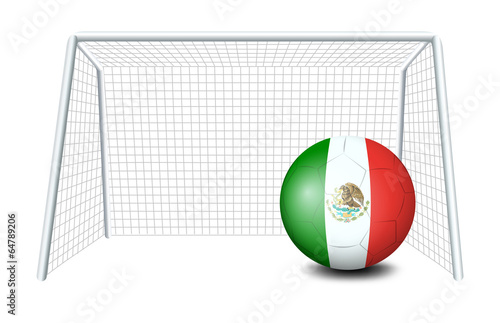 A soccer ball with the flag of Mexico