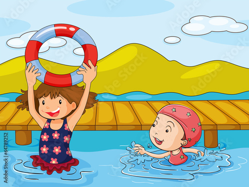 Kids enjoying the refreshing water