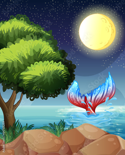 A sea with a tail of a mermaid