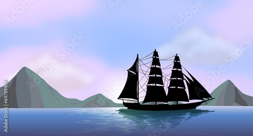 A ship sailing