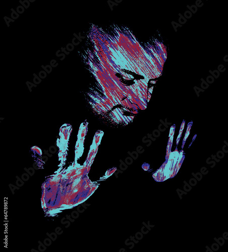 color paint face hand