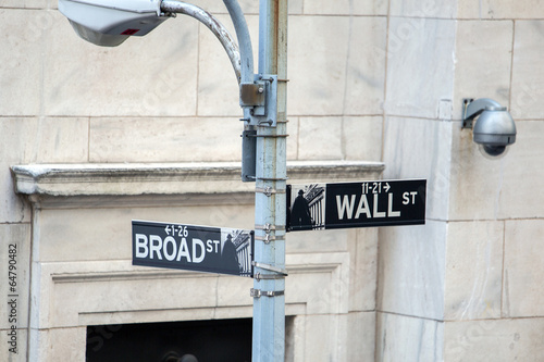 Wall street sign, New York