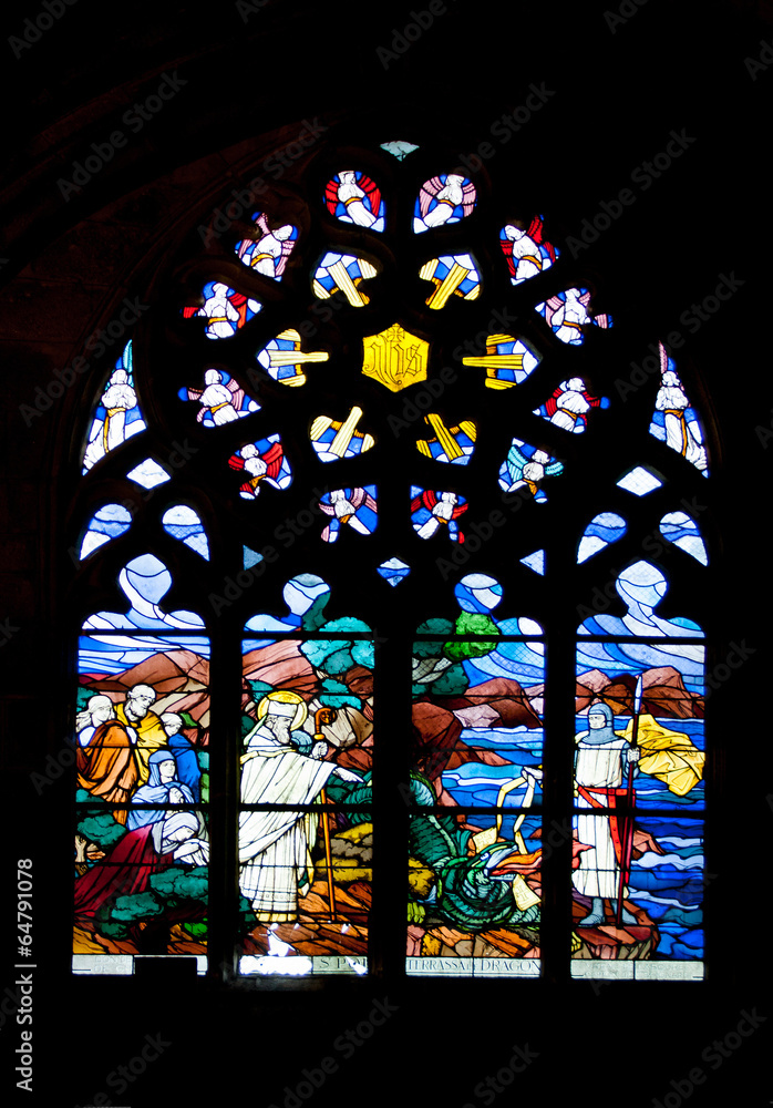 Vitrail de la cathédrale  de saint Pol de Léon en Bretagne