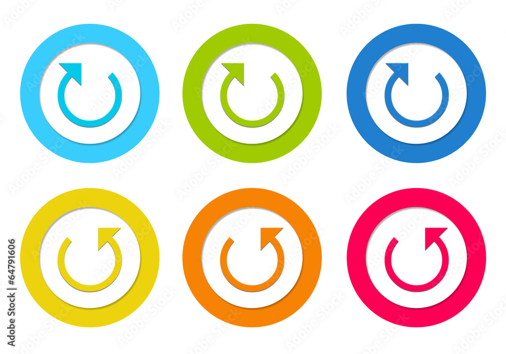 Colorful rounded icons with arrow symbol Colorful rounded icons with arrow symbol