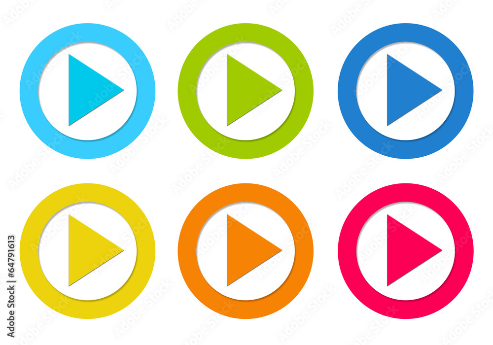 Colorful rounded icons with arrow symbol Colorful rounded icons with arrow symbol
