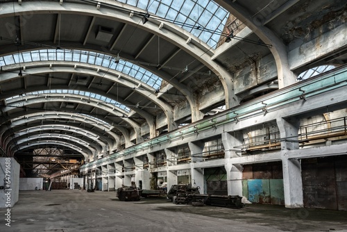 Large industrial hall of a repair station