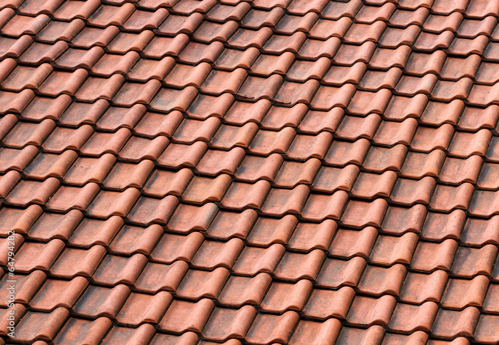 Red tile roof, seamless background