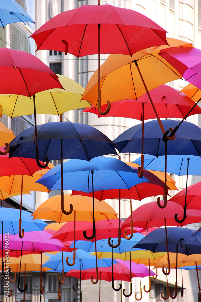 Collection of colorful umbrellas