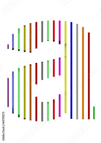 renkli çizgili a harfi