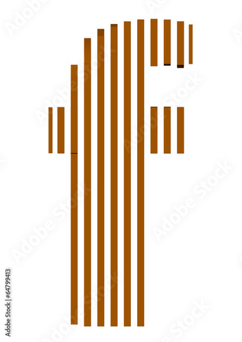 kahve renkli çizgilerden oluşan f harfi