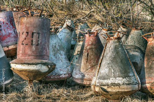 dump scrup-heat of rusty buoys photo