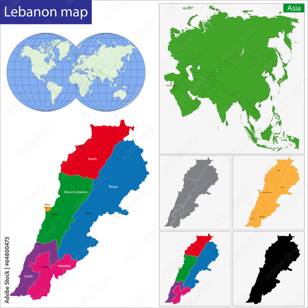 Obraz premium Lebanon map