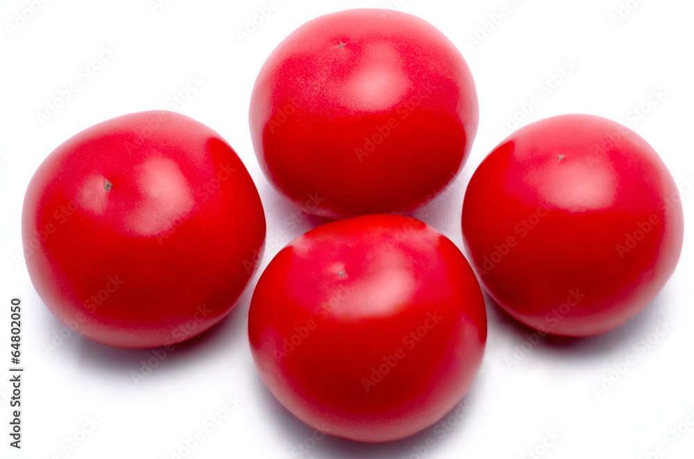 four tomatoes of the isolated four tomatoes of the isolated