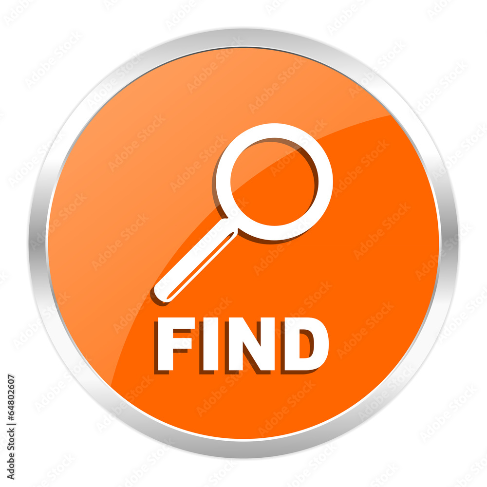 find orange glossy icon find orange glossy icon