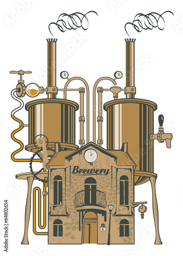 vector drawing of the brewery