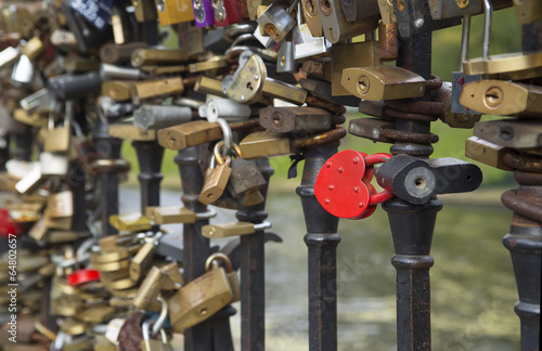 Locks on bridge of lovers