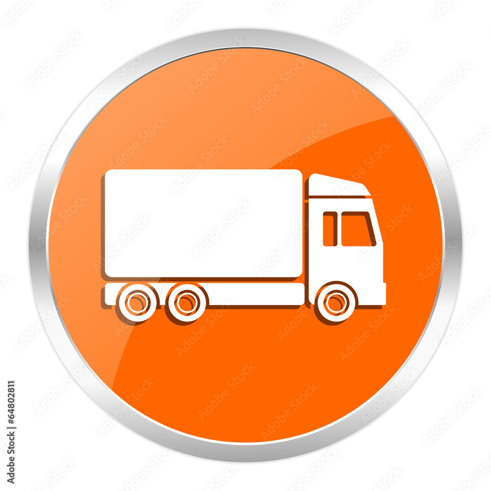 delivery orange glossy icon delivery orange glossy icon