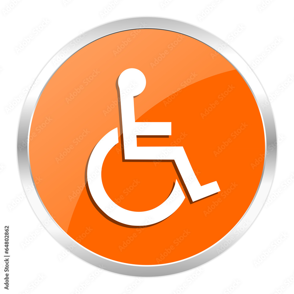 wheelchair orange glossy icon wheelchair orange glossy icon