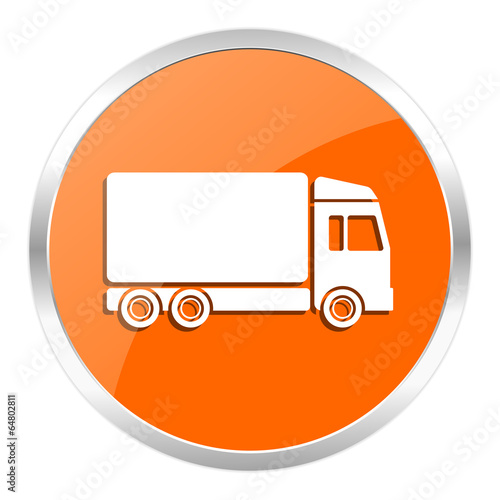 delivery orange glossy icon