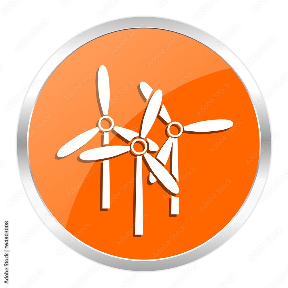windmill orange glossy icon