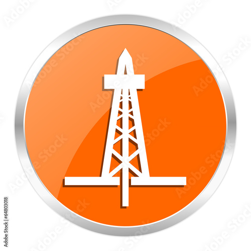 drilling orange glossy icon