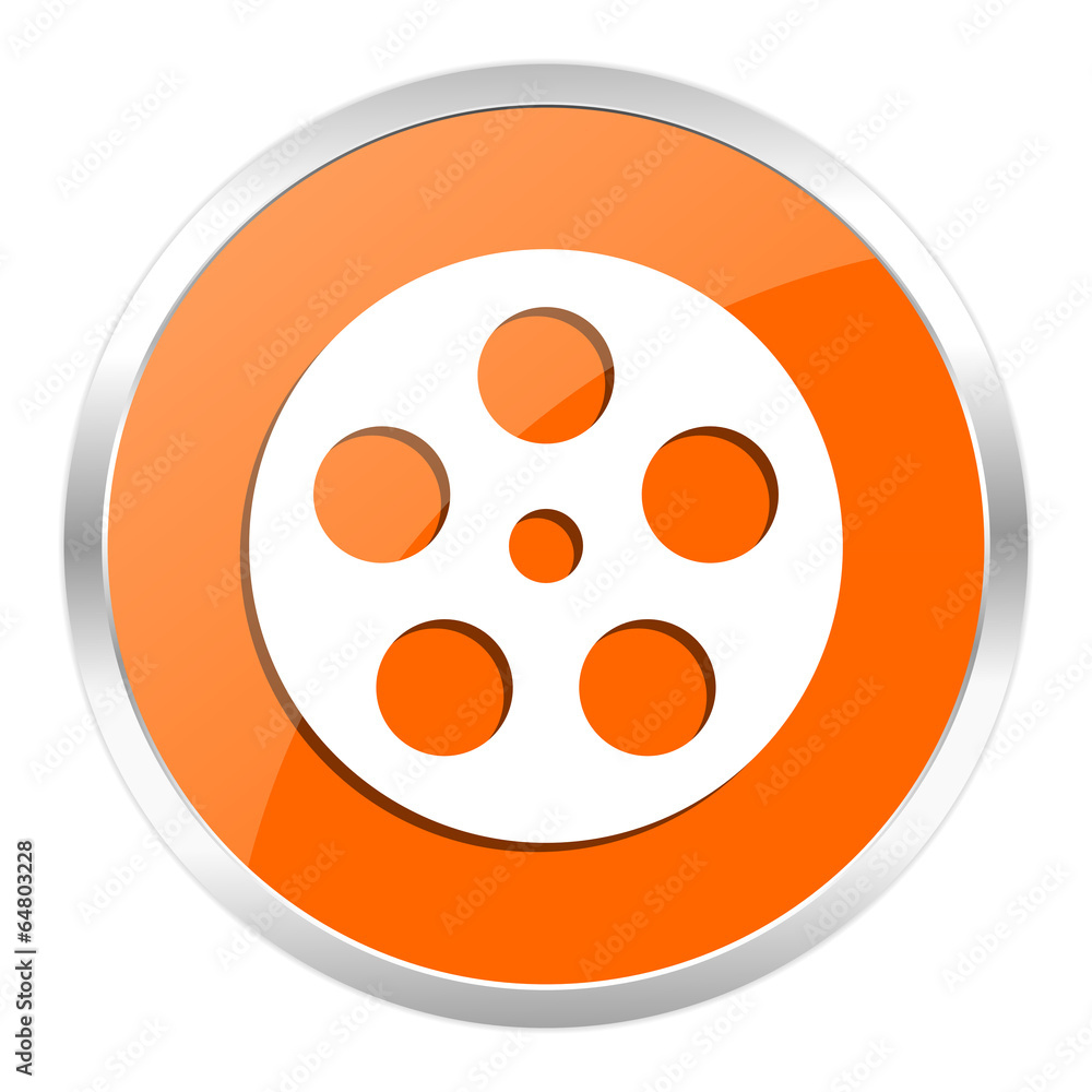 film orange glossy icon