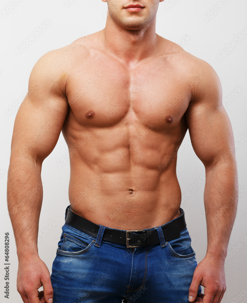 Chest and stomach of a muscled man