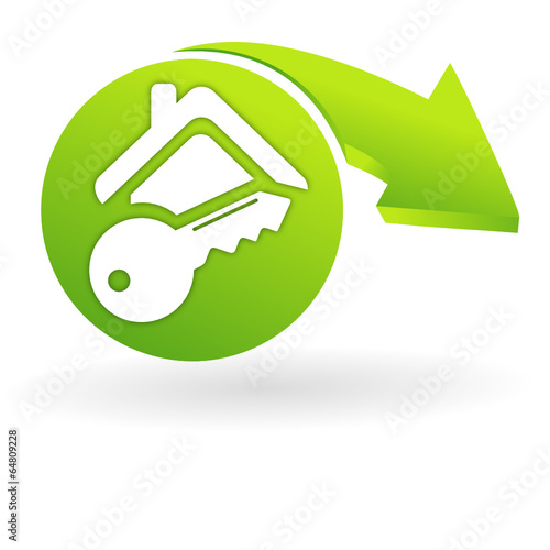 maison sous alarme sur web symbole vert