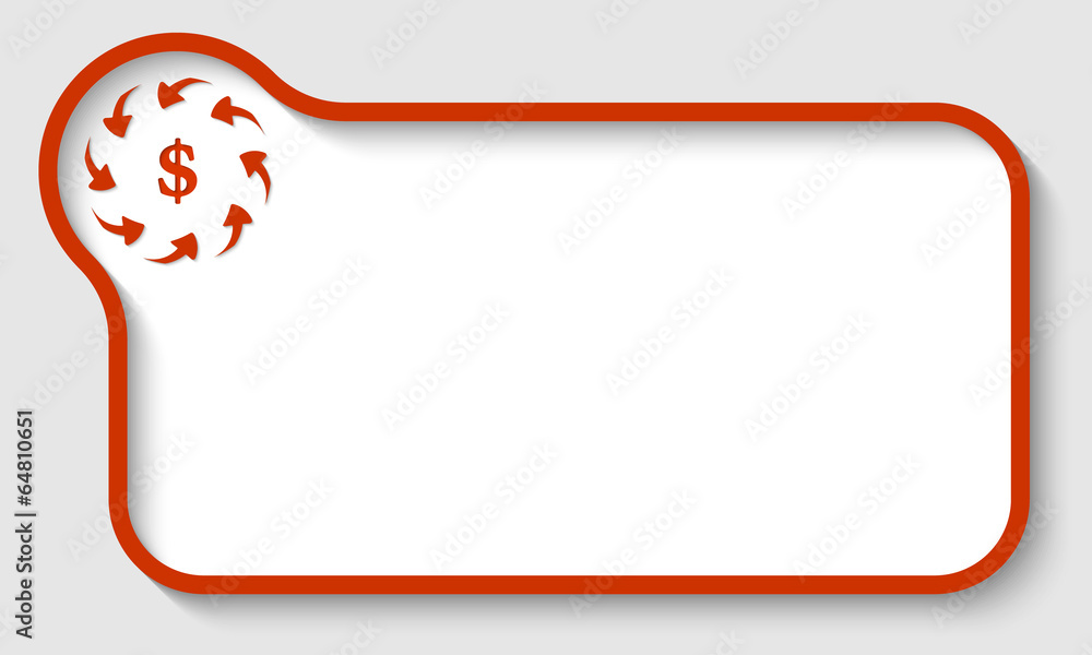 red vector text frame with arrows and dollar sign red vector text frame with arrows and dollar sign