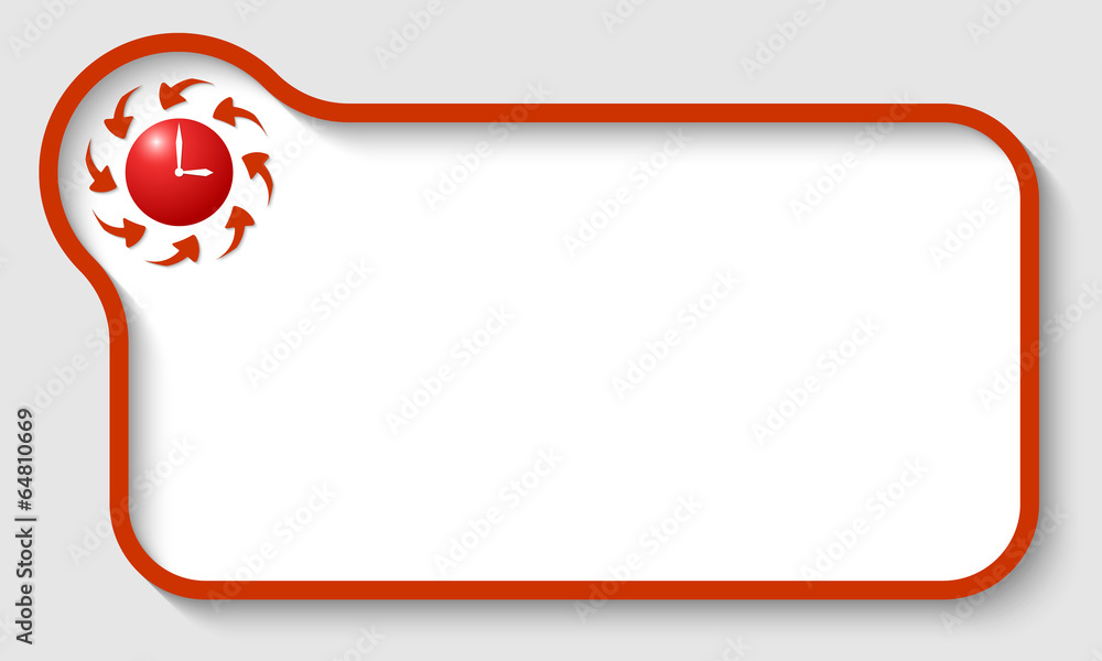 red vector text frame with arrows and clock red vector text frame with arrows and clock