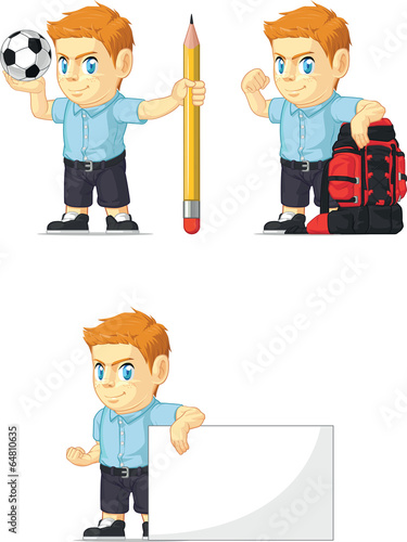 Red Head Boy Customizable Mascot 14